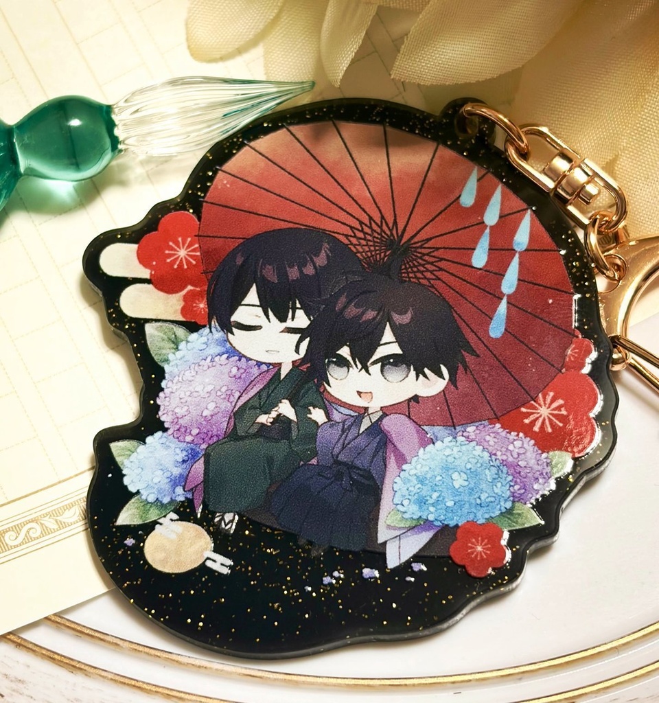 水玉アクリルキーホルダー