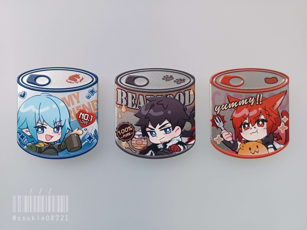 【FF14】猫缶ブリキバッジ