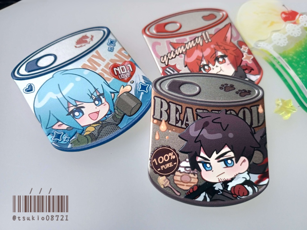 【FF14】猫缶ブリキバッジ