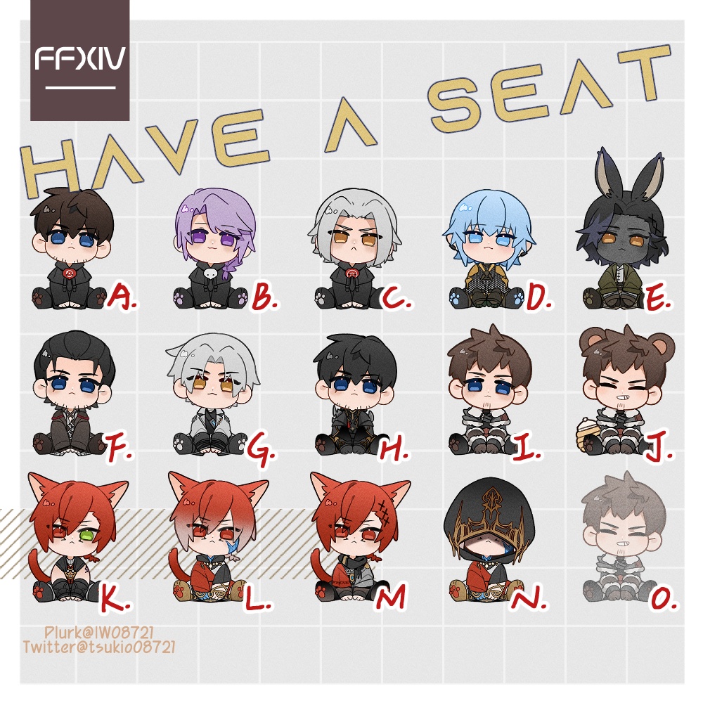 【FF14】アクリルスタンド 小小4.5cm飯友
