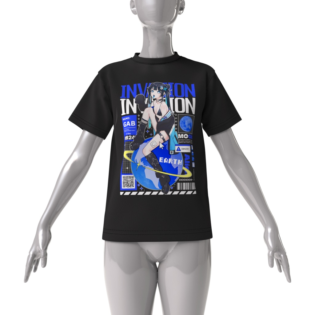 ガヴちゃん ビッグシルエットTシャツ(ブラック)