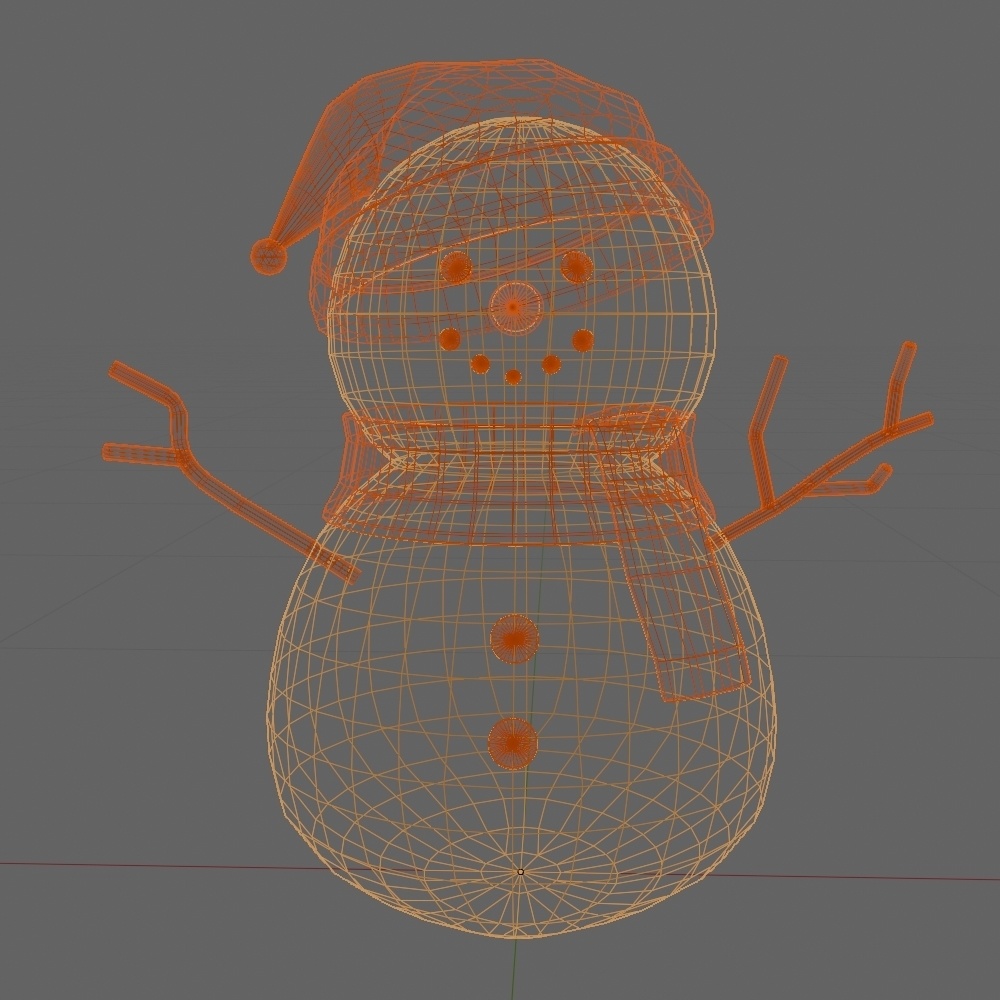 ゆきだるま-snowman-3Dモデル