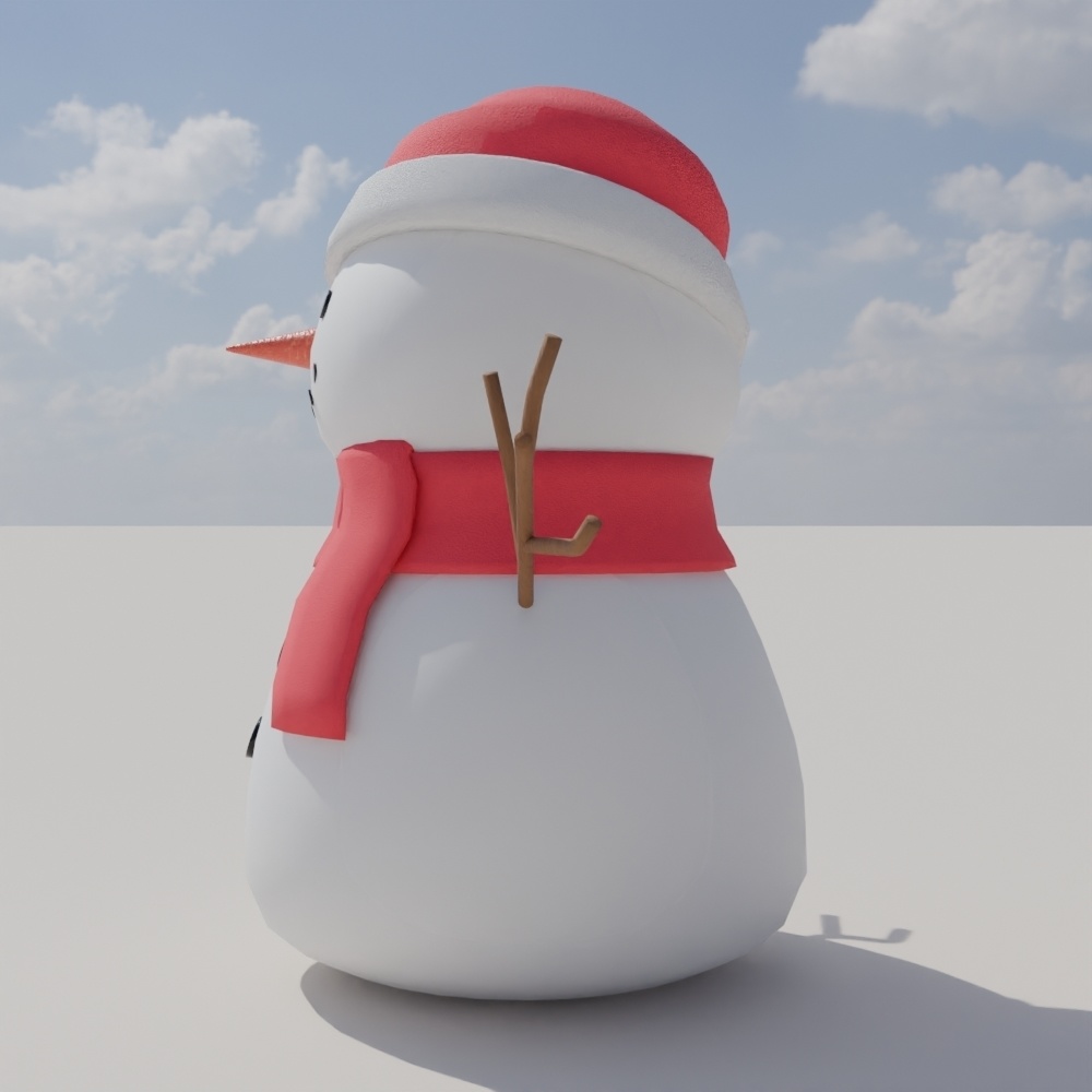 ゆきだるま-snowman-3Dモデル