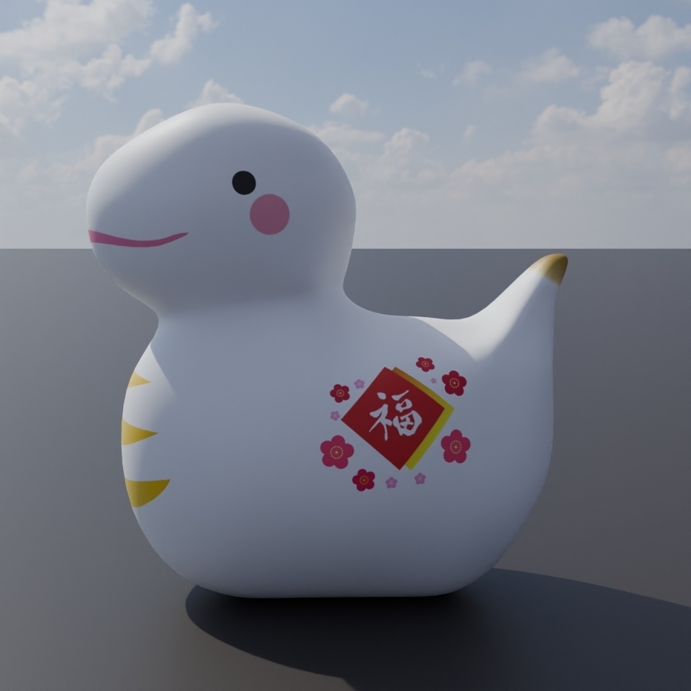 へび土鈴-SnakeClayBell-3Dモデル