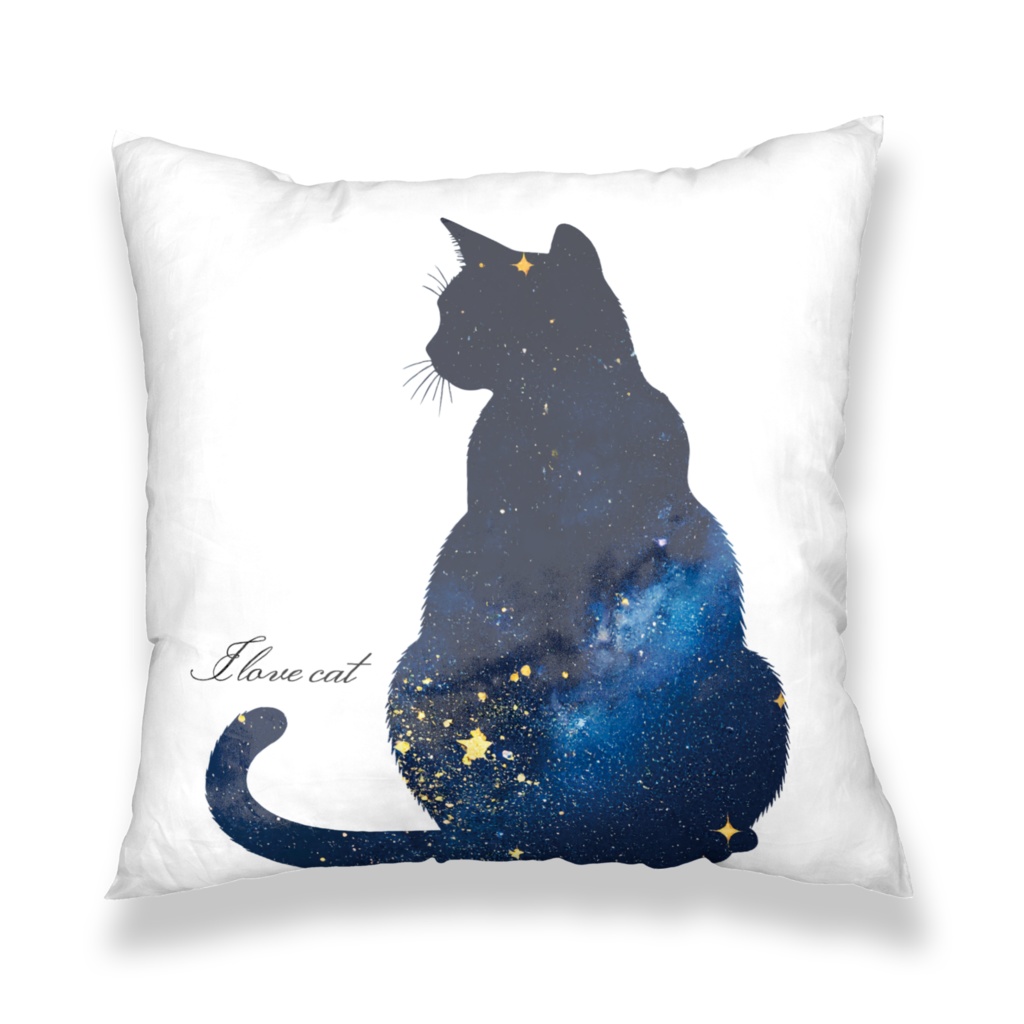 星空に想いを寄せるにゃんこクッションカバー