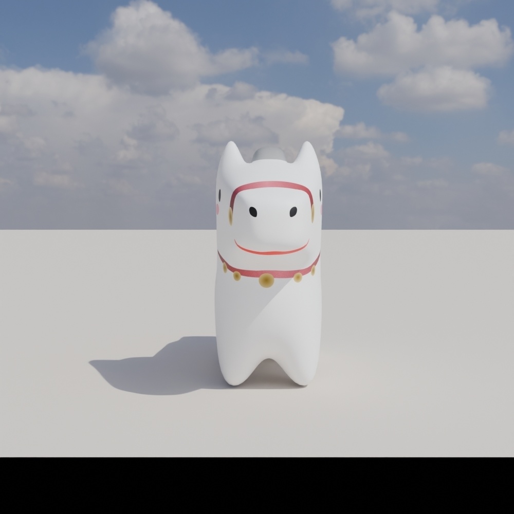 【3/31まで無料】うま土鈴-ClayHorseBell-3Dモデル