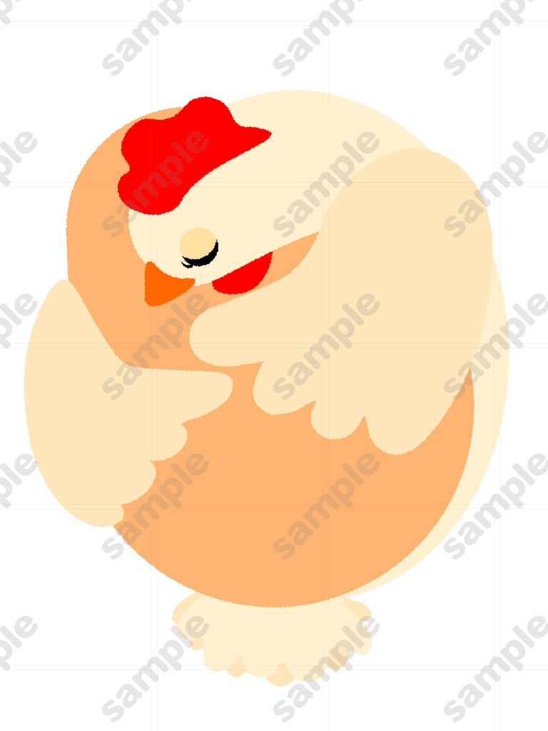 卵を抱く母ニワトリのイラスト素材