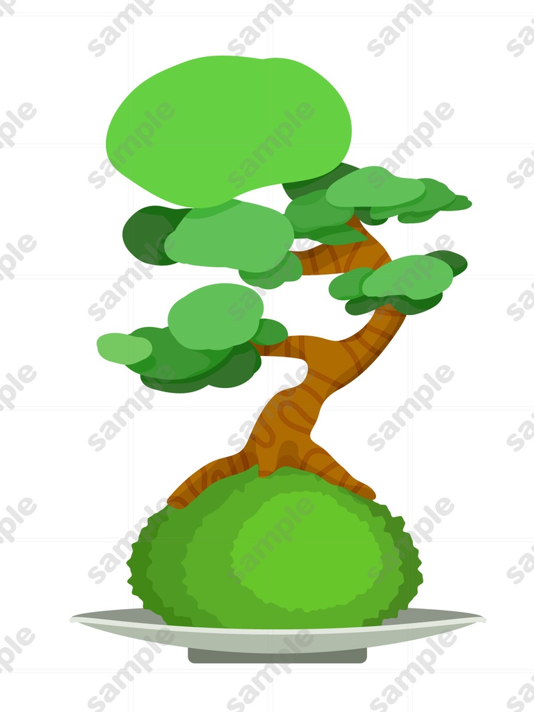 苔玉と松のイラスト素材