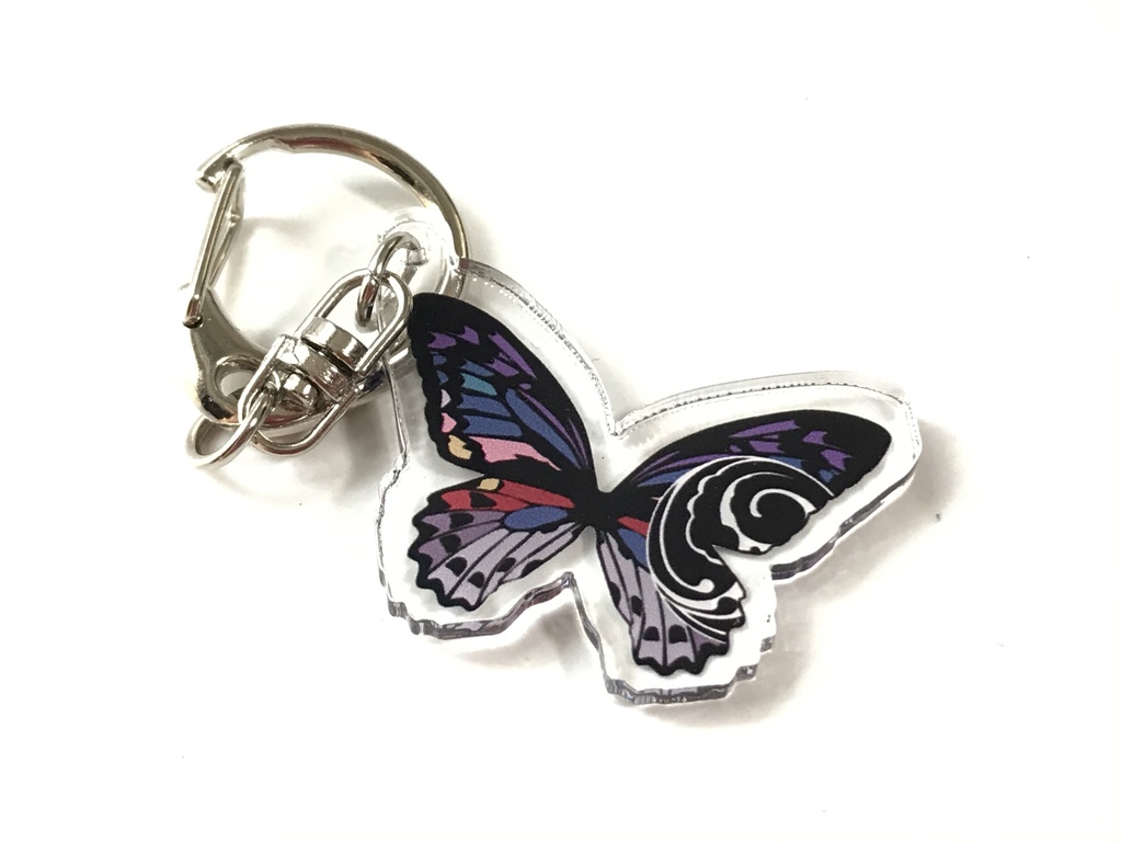 刀紋蝶々アクキー