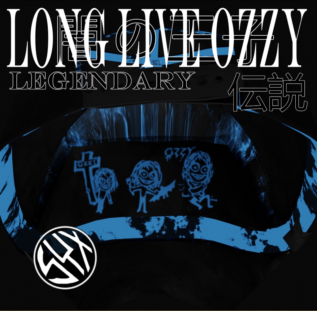 OZZY BIG BLUE - PRINCE OF DARKNESS 闇の王子 - Trucker Hat トラッカーキャップ