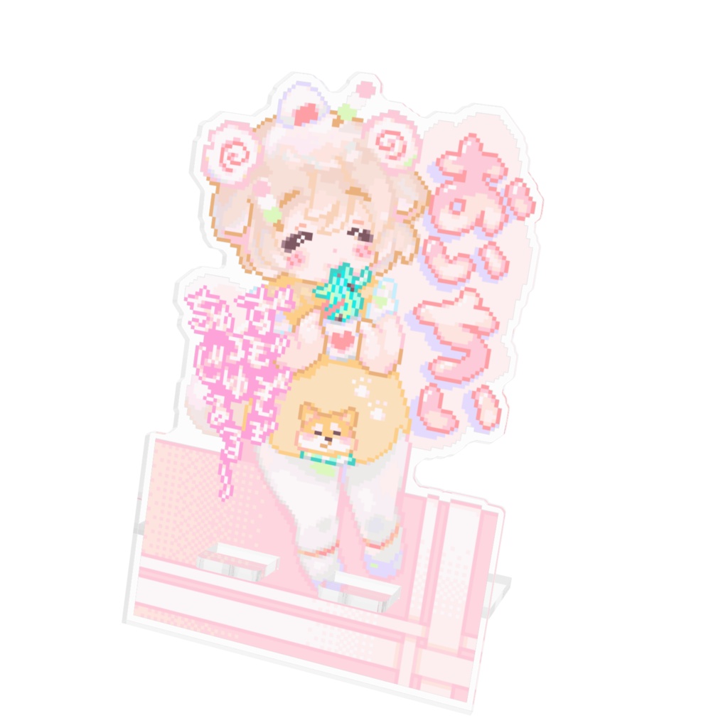 チョコミントカップ麺をすする犬耳娘ちゃんアクリルスマホスタンド