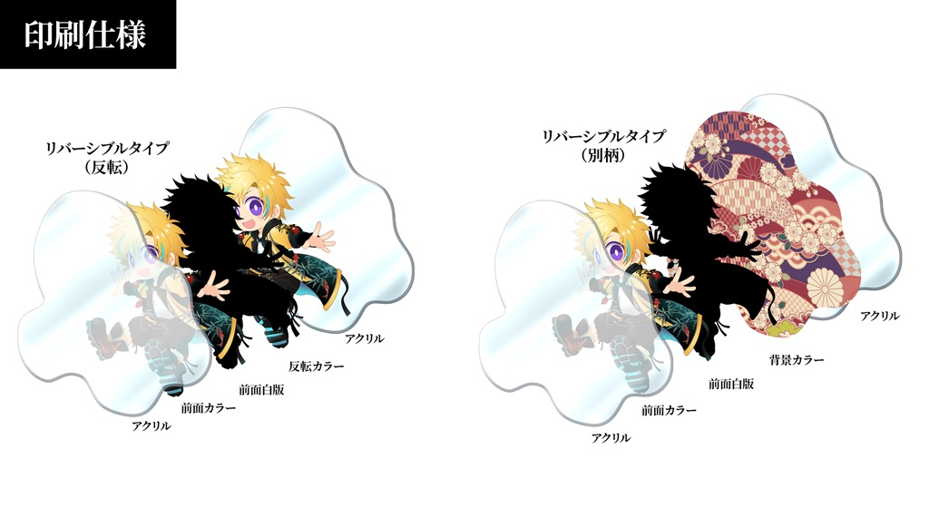 自立アクリルスタンド(ダイカットアクリルブロック)