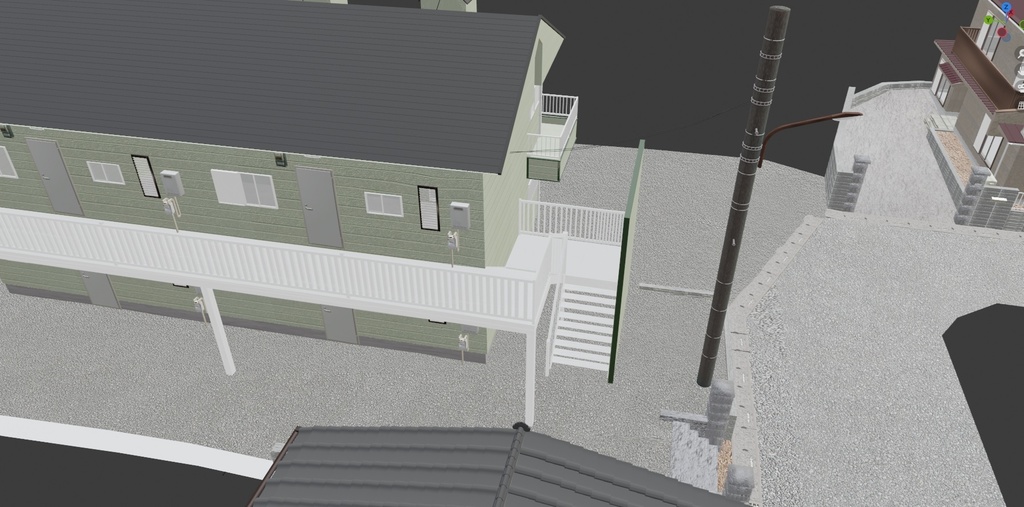 【3Dモデル】住宅街の一角シリーズ-01-Unity等のゲーム制作用に