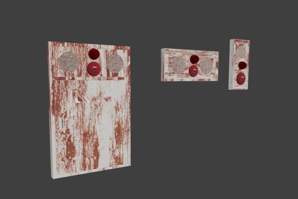 【3Dアセット】非常ベル3点セット(錆あり) - Unity等のゲーム制作用に