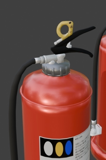 【3Dモデル】消火器セット- Unity等のゲーム制作用に