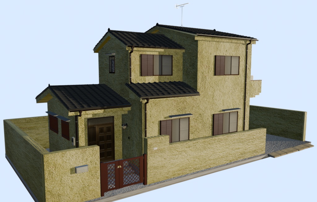 【3Dアセット】日本の戸建て住宅01-Japanese Detached House 3D Model|ゲーム製作や映像制作用に