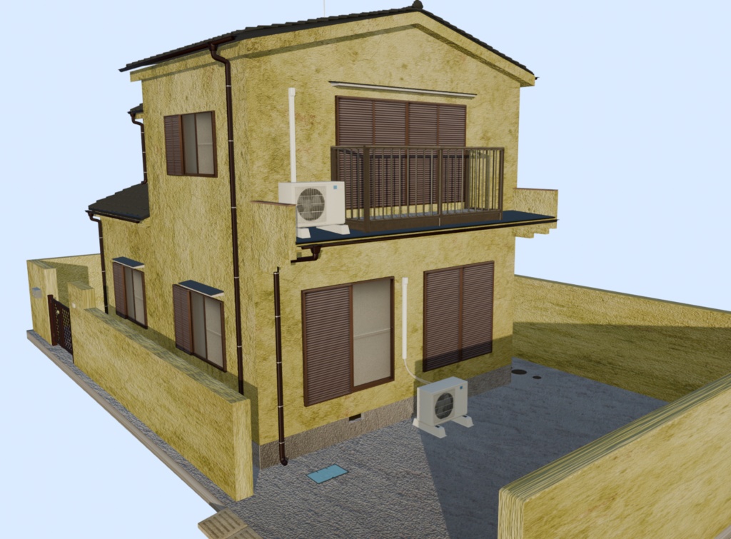 【3Dアセット】日本の戸建て住宅01-Japanese Detached House 3D Model|ゲーム製作や映像制作用に