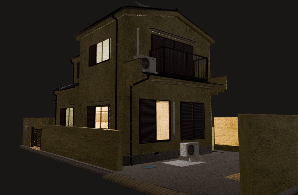 【3Dアセット】日本の戸建て住宅01-Japanese Detached House 3D Model|ゲーム製作や映像制作用に