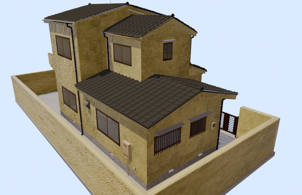 【3Dアセット】日本の戸建て住宅01-Japanese Detached House 3D Model|ゲーム製作や映像制作用に