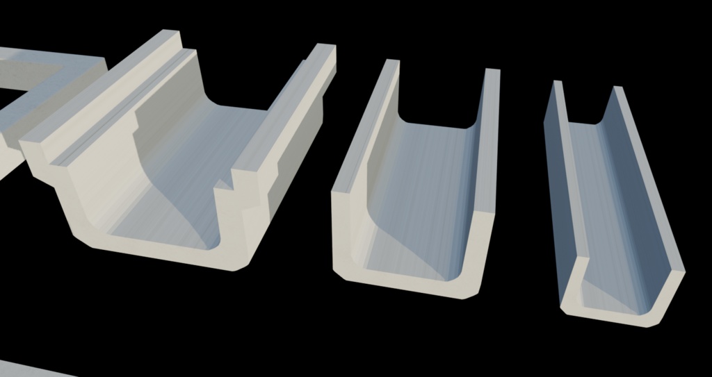 【3Dアセット】道路の側溝シリーズ - Road Gutter Series 3D assetts|ゲーム製作や映像制作用に