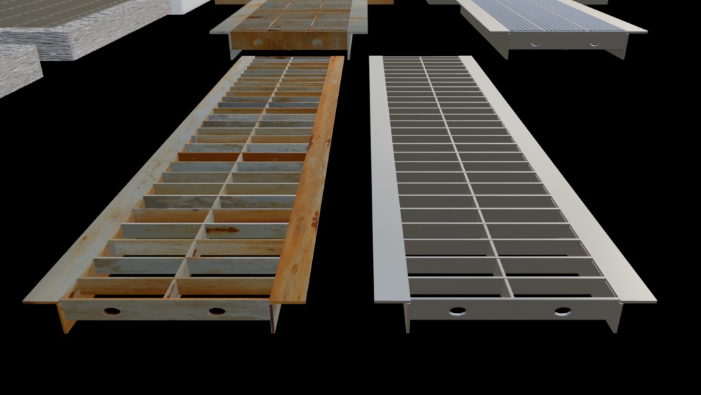 【3Dアセット】道路の側溝シリーズ - Road Gutter Series 3D assetts|ゲーム製作や映像制作用に