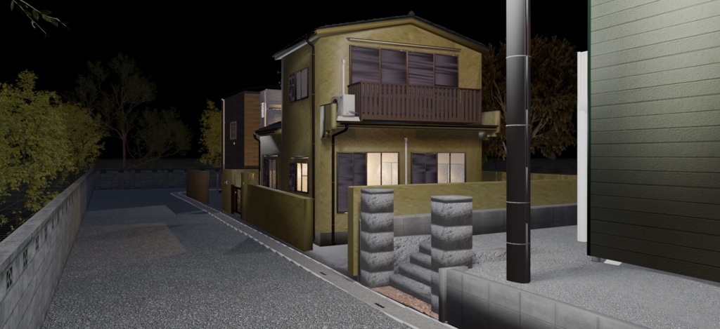 【日本の風景】日本の戸建て住宅02|3Dモデル【Unity・VRChat対応】