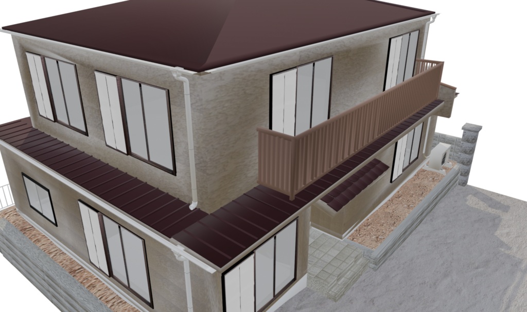 【3Dモデル】日本の戸建て住宅_02(Japanese Detached House)|VRChat・Unity等のゲームエンジン対応