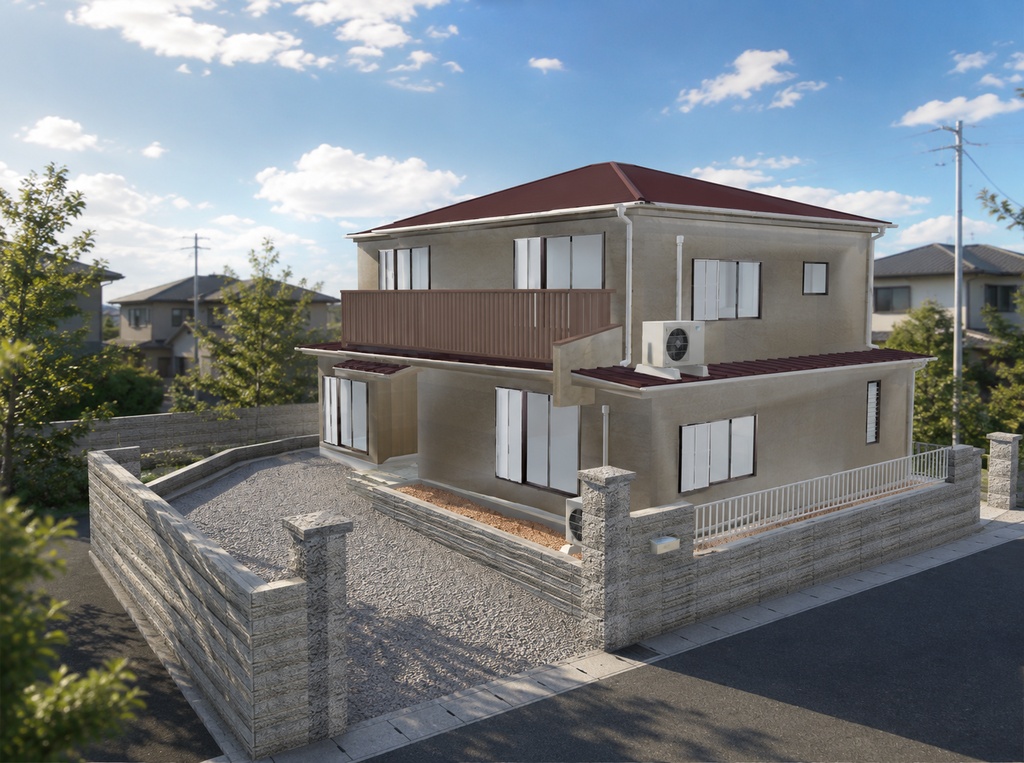 【日本の風景】日本の戸建て住宅02｜3Dモデル【Unity・VRChat対応】