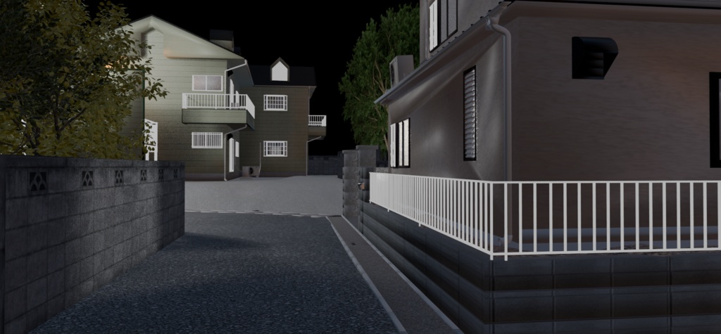 【日本の風景】日本のアパート01|住宅街背景3Dモデル【Unity・VRChat対応】