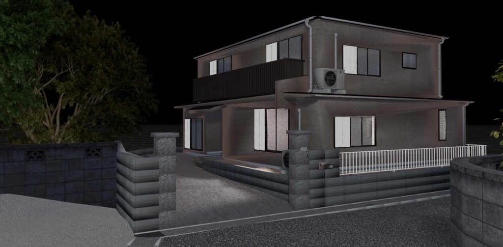 【日本の風景】日本のアパート01|住宅街背景3Dモデル【Unity・VRChat対応】