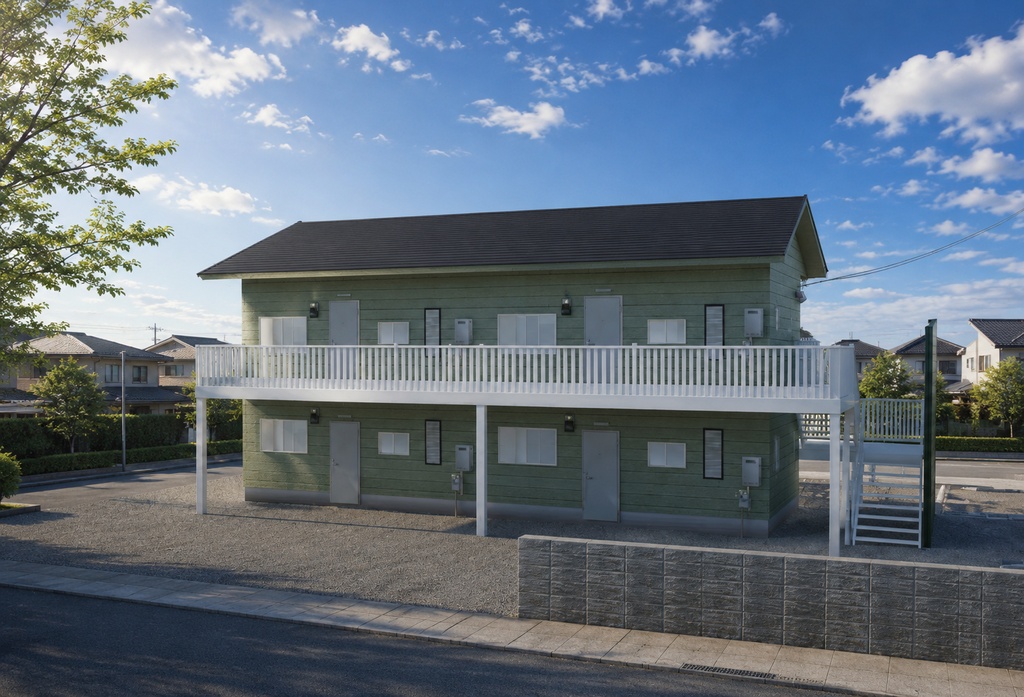 【日本の風景】日本のアパート01|住宅街背景3Dモデル【Unity・VRChat対応】