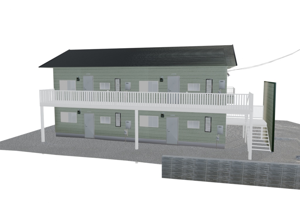 【3Dモデル】日本のアパート_01(Japanese Apartment)|VRChat・Unity等のゲームエンジン対応