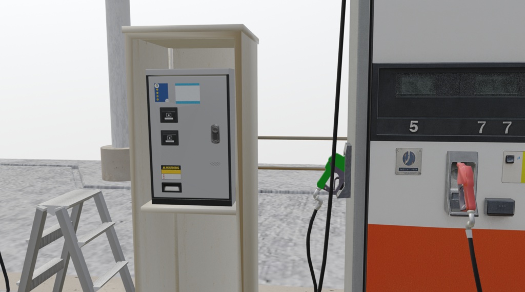 【3Dモデル】日本のガソリンスタンド(Japanese gas station)|VRChatやUnityなどのゲームエンジンに