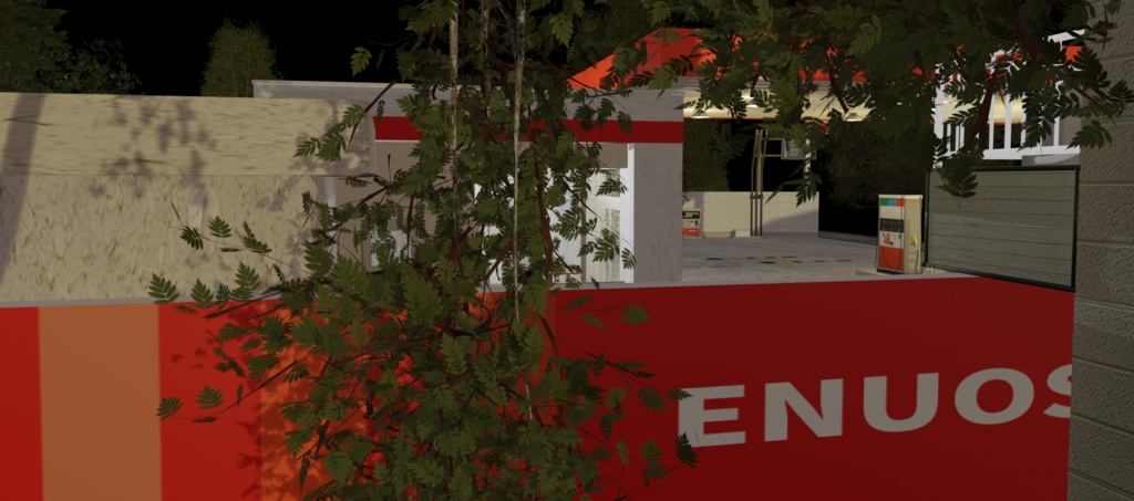 【日本の風景】ガソリンスタンド|小物付き3D背景セット【Unity・VRChat向け】