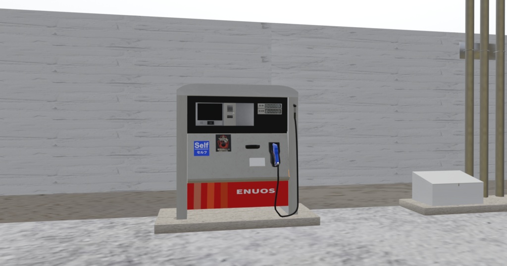【3Dモデル】日本のガソリンスタンド(Japanese gas station)|VRChatやUnityなどのゲームエンジンに
