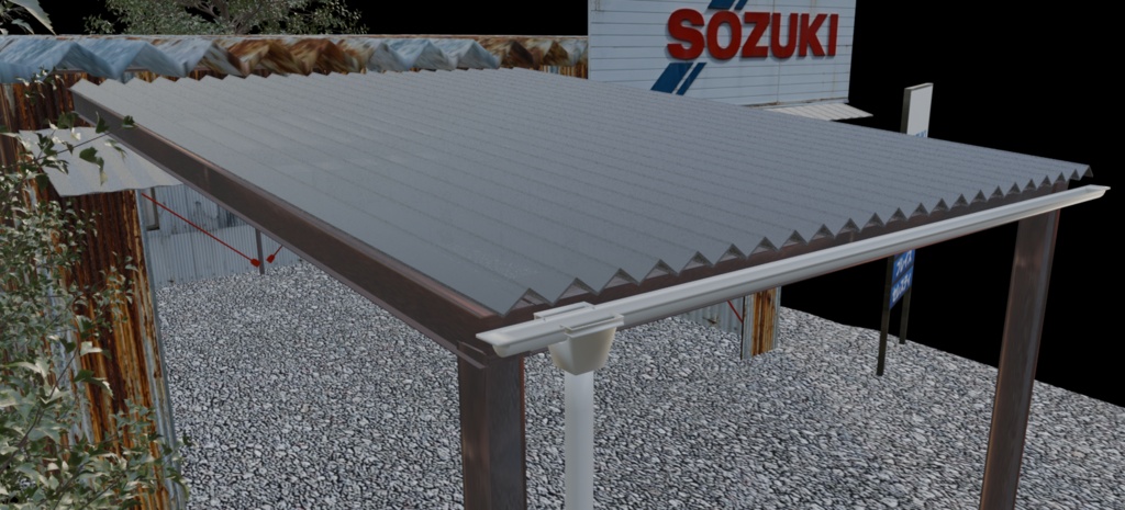 【3Dモデル】自動車整備工場- car repair shop