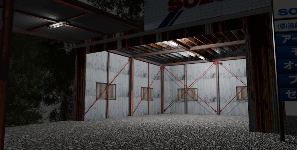 【3Dモデル】自動車整備工場- car repair shop