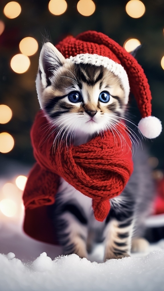 猫とクリスマスの癒し壁紙セット