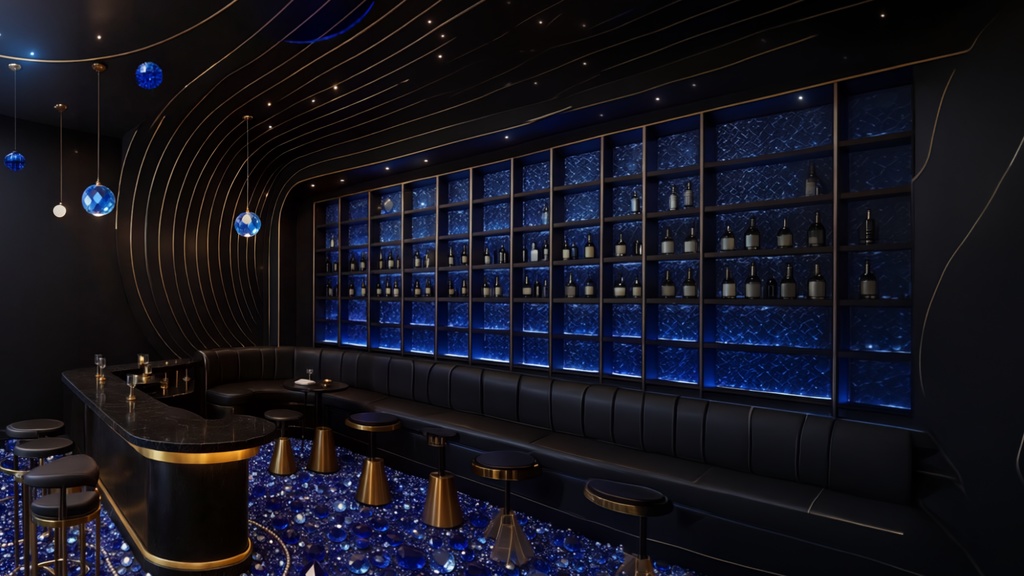 おしゃれな夜の世界の背景素材 -青-