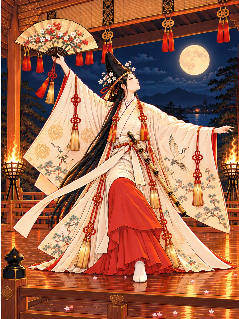 日本の風俗(衣装)|白拍子【印刷用PDF+デジタル着色PNG】