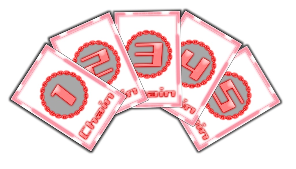 チェーン１～５（赤ver)　デコレーションマーカー