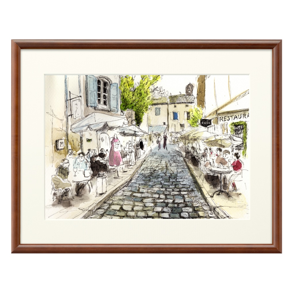 うさぱんとプロヴァンスの美しい村#14【複製画】