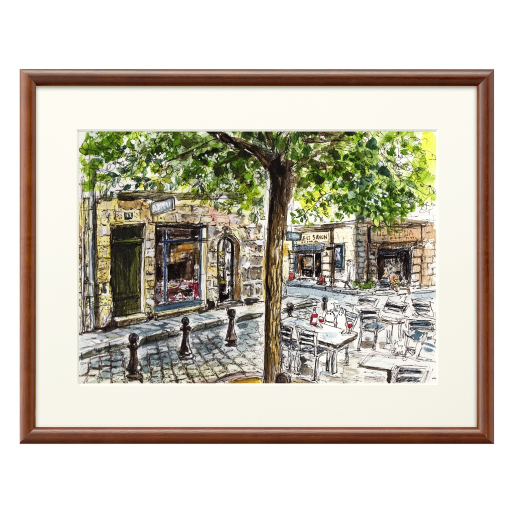 うさぱんとプロヴァンスの美しい村#21【複製画】