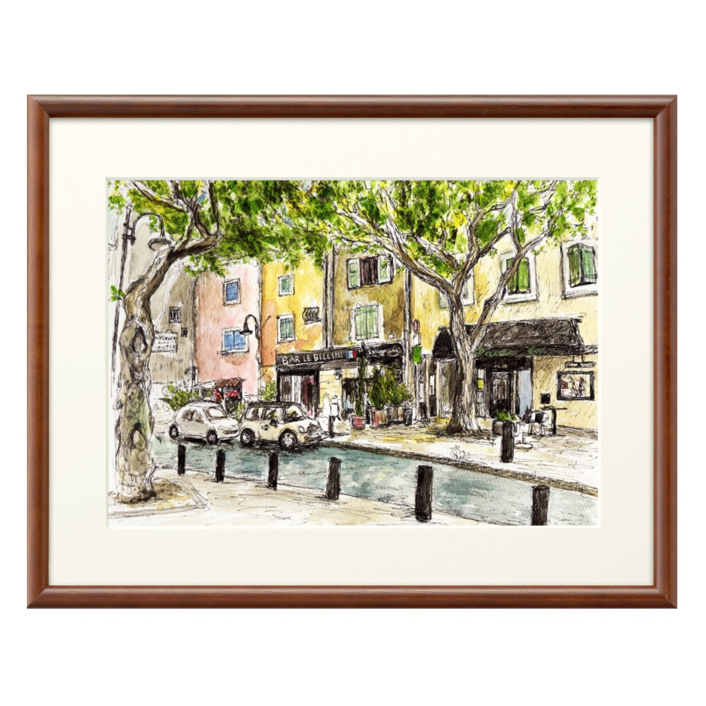 うさぱんとプロヴァンスの美しい村#23【複製画】