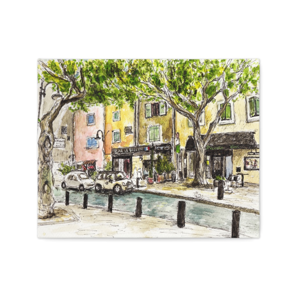 うさぱんとプロヴァンスの美しい村#23【キャンバスアート】