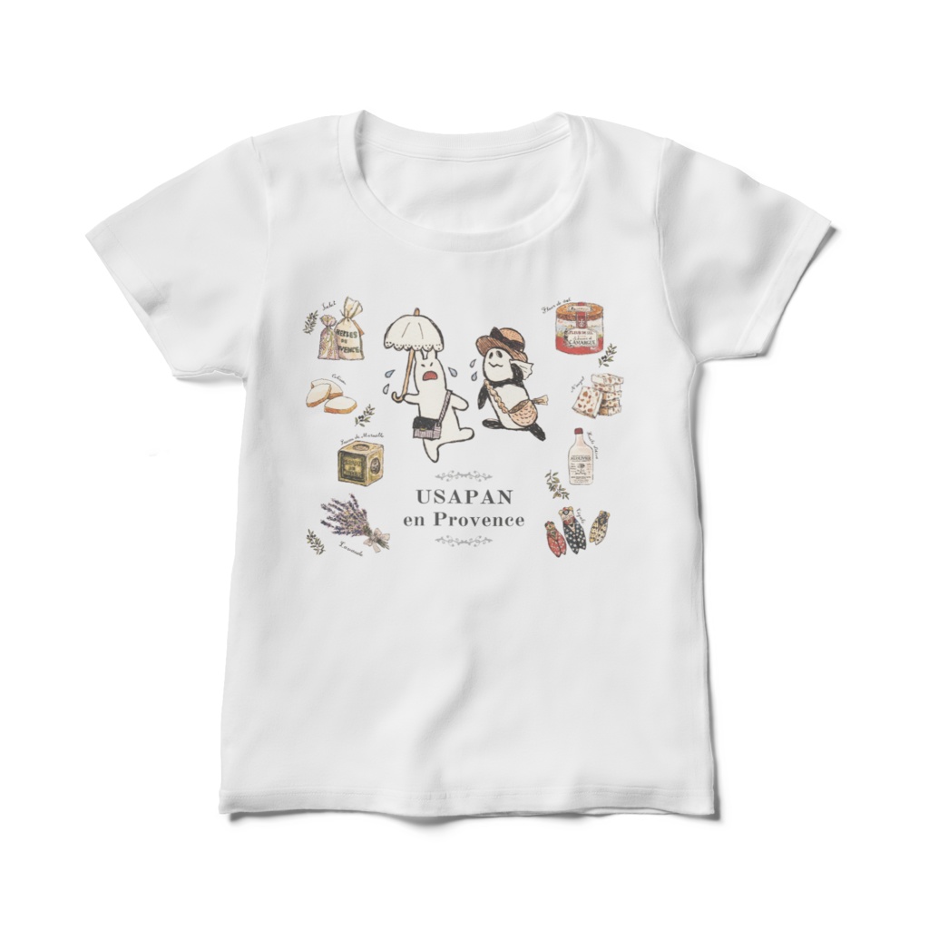 【レディースTシャツ】うさぱんとプロヴァンス