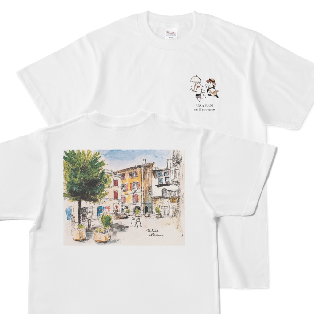 【Tシャツ】うさぱんとプロヴァンスの美しい村#25