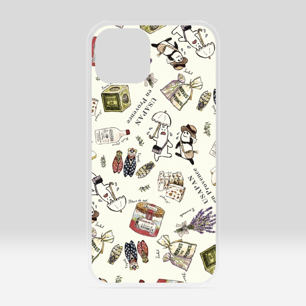 【クリアiPhoneケース】うさぱんとプロヴァンス