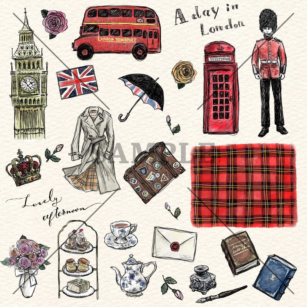 【11/16まで無料】コラージュ素材セット|英国ノスタルジアの旅