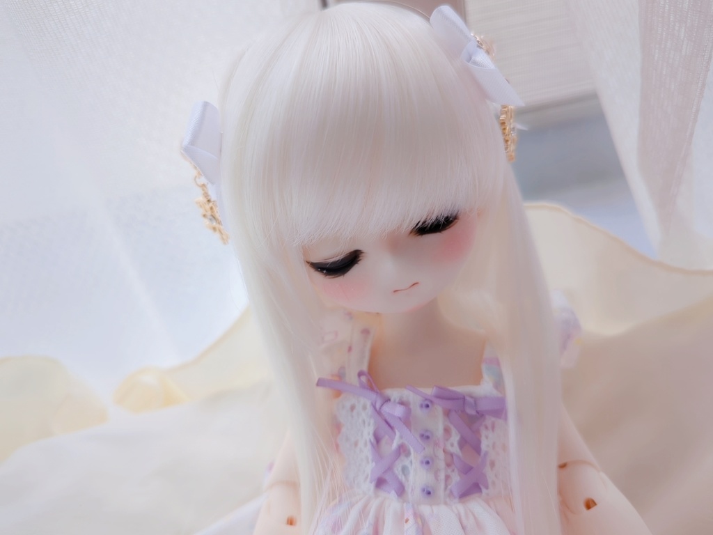 雪の結晶リボン/ドール用アクセサリー